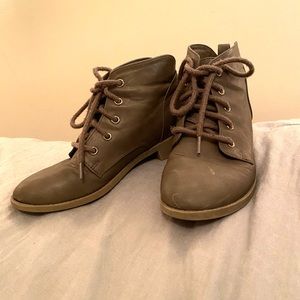 Brown Faux Leather Boots